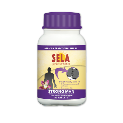container of Sela Strong man tablets